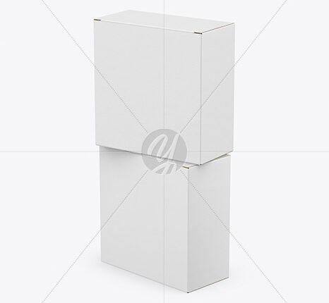 موکاپ دو جعبه روی هم کاغذی   Two Paper Boxes Mockup