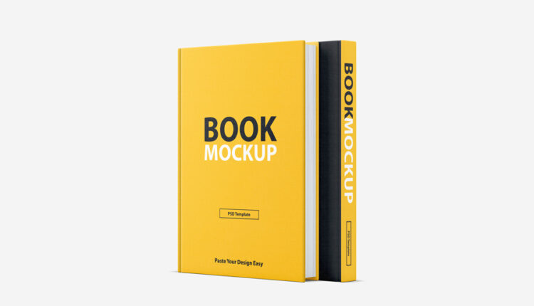 موکاپ کتاب ایستاده با جلد گالینگور   Book Covers Mockup