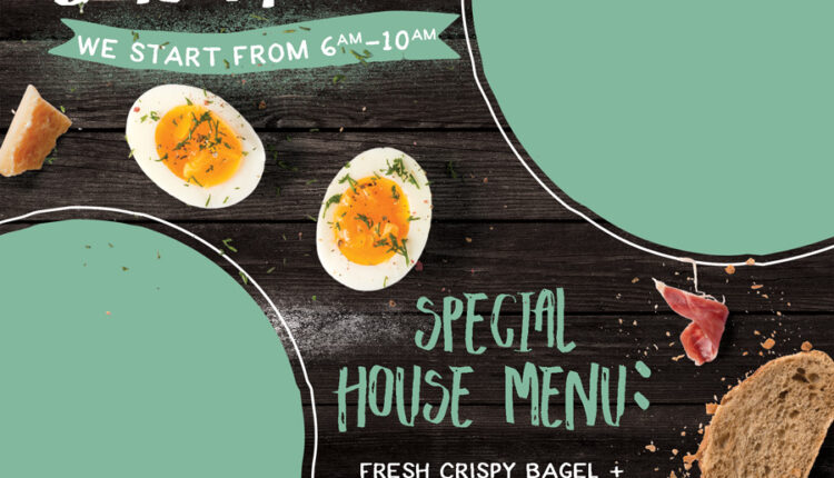 فایل لایه باز تراکت کافی شاپ با موضوع صبحانه   Breakfast Flyer