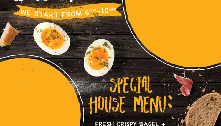 فایل لایه باز تراکت کافی شاپ با موضوع صبحانه   Breakfast Flyer