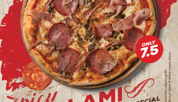 فایل لایه باز تراکت پیتزا   Rustic Pizza Flyer