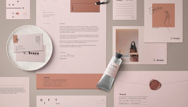 فایل لایه باز ست اداری و هویت بصری آوارا   Stationery Pack Avara