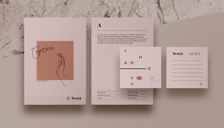 فایل لایه باز ست اداری و هویت بصری آوارا   Stationery Pack Avara