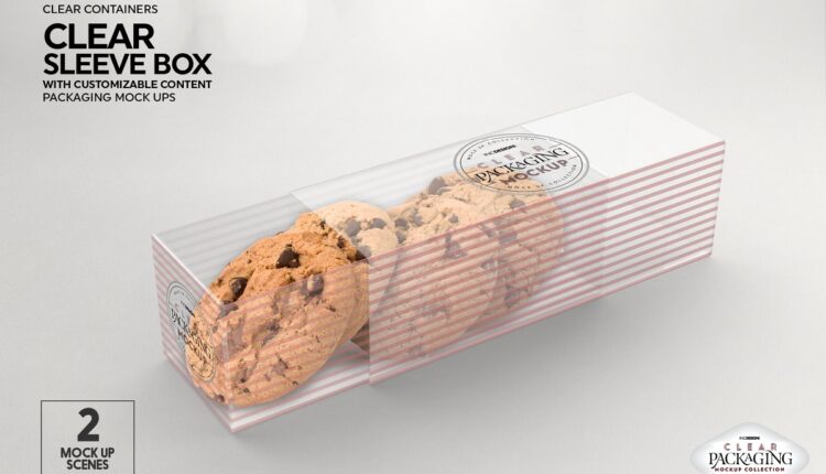 موکاپ بسته بندی شیرینی خامه ای   Box Packaging Mockup