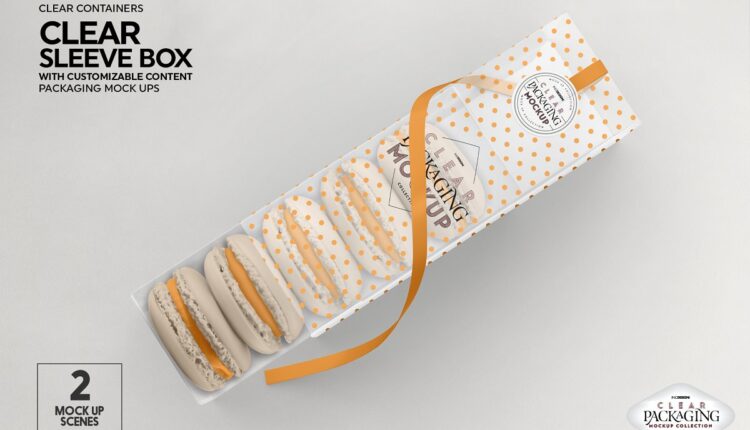 موکاپ بسته بندی شیرینی خامه ای   Box Packaging Mockup
