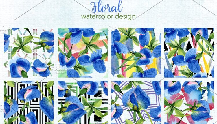 تصاویر PNG شکوفه های آبرنگی   Flowers Watercolor PNG