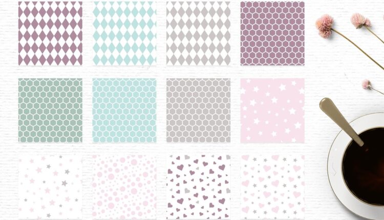 پترن های هندسی کاغذی   Geometric Digital Papers