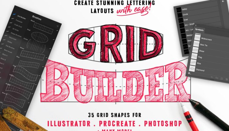 بسته گرافیکی براش و شیپ تایپوگرافی   The Builder Bundle