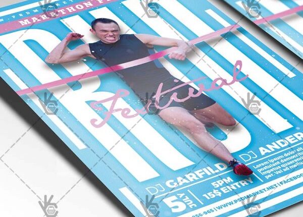 فایل لایه باز پوستر دومیدانی   FLYER MARATHON FEST