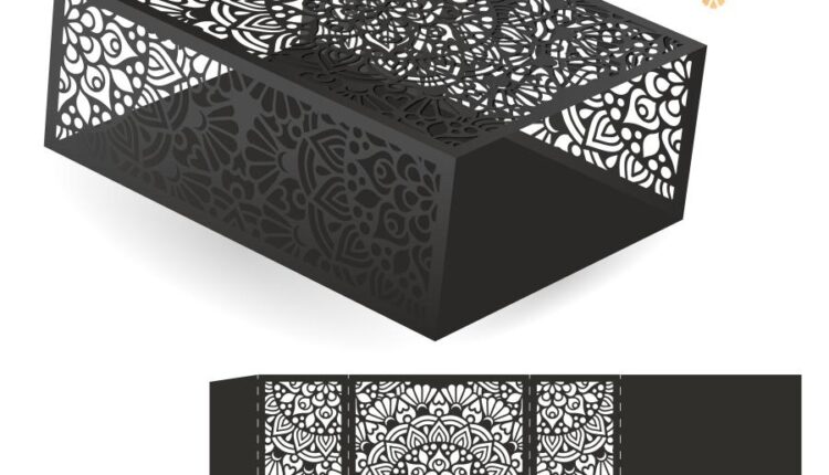 وکتور نقوش لیزر روی کارت دعوت و بسته بندی