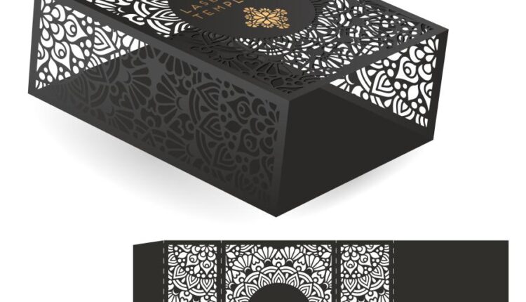 وکتور نقوش لیزر روی کارت دعوت و بسته بندی