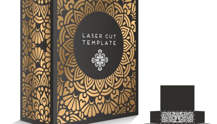 وکتور نقوش لیزر روی کارت دعوت و بسته بندی
