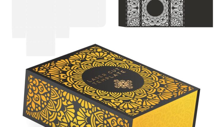 وکتور نقوش لیزر روی کارت دعوت و بسته بندی