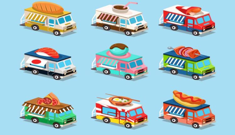 وکتور ماشین فروش غذا   Vectors Food Trucks