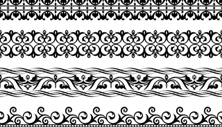 وکتور های پیوسته فرفوژه   Vectors Floral Borders