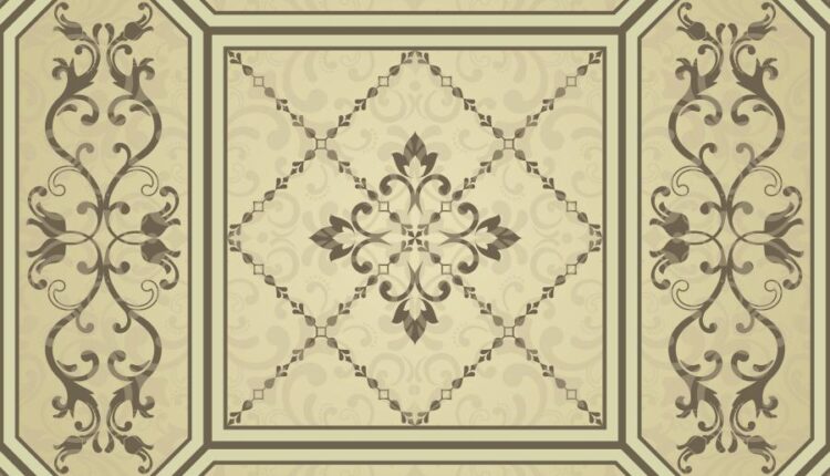 وکتور نقوش اسلیمی قاب و پس زمینه   Frame and Ornament