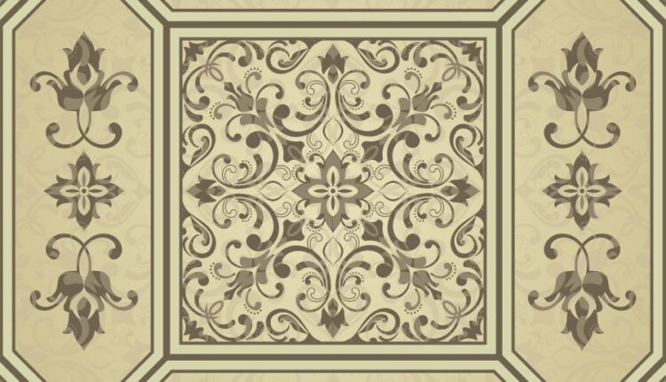 وکتور نقوش اسلیمی قاب و پس زمینه   Frame and Ornament