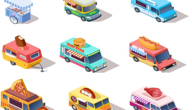 وکتور ماشین فروش غذا   Vectors Food Trucks
