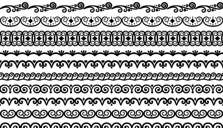 وکتور های پیوسته فرفوژه   Vectors Floral Borders