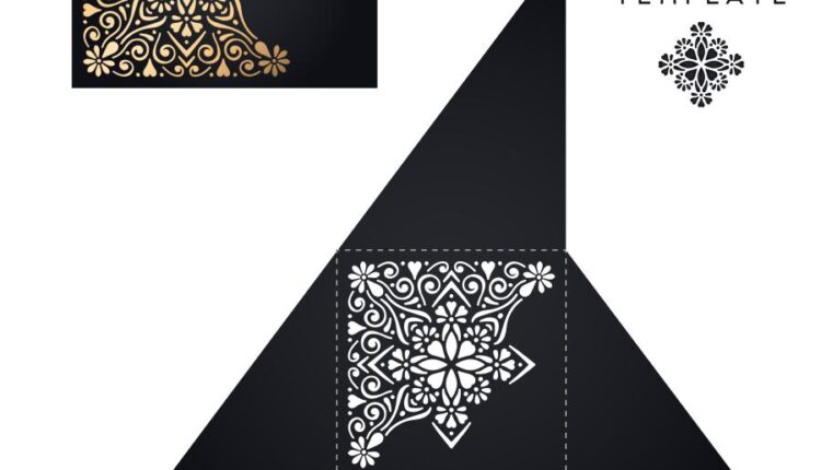 وکتور نقوش لیزر روی کارت دعوت و بسته بندی