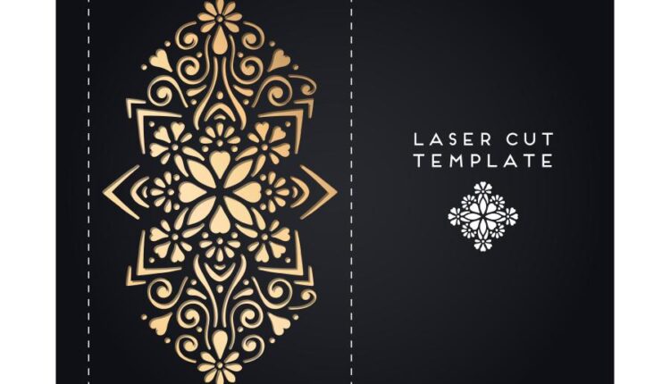 وکتور نقوش لیزر روی کارت دعوت و بسته بندی
