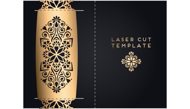 وکتور نقوش لیزر روی کارت دعوت و بسته بندی