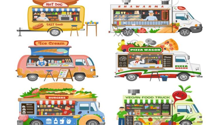 وکتور ماشین فروش غذا   Vectors Food Trucks