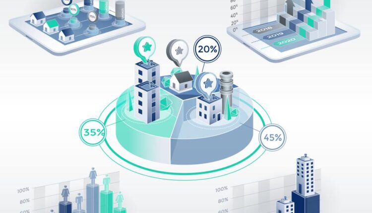 وکتور نمودار سه بعدی اینفوگرافیک   3D Infographic Elements