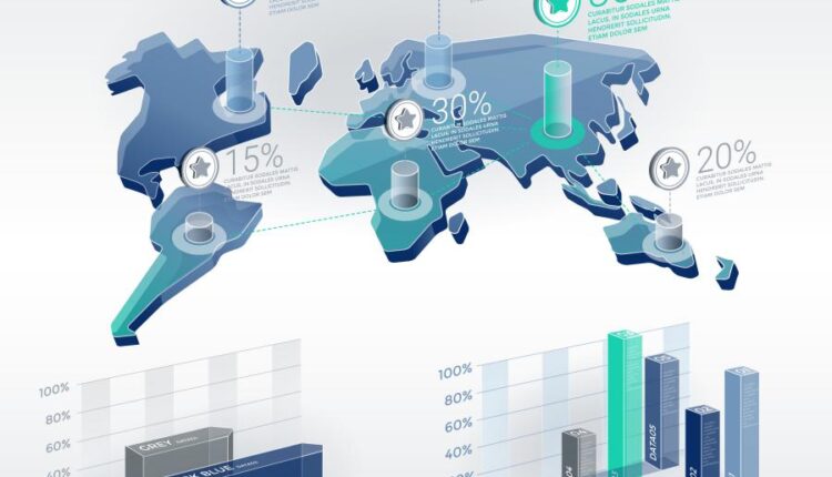 وکتور نمودار سه بعدی اینفوگرافیک   3D Infographic Elements