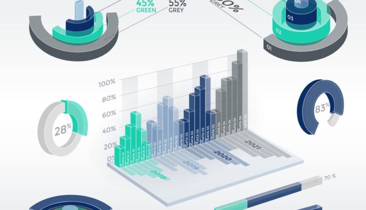 وکتور نمودار سه بعدی اینفوگرافیک   3D Infographic Elements