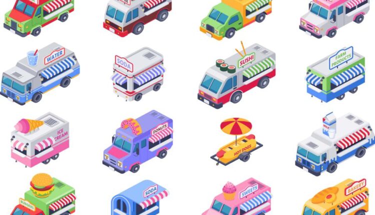 وکتور ماشین فروش غذا   Vectors Food Trucks