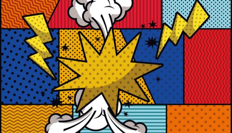 تصاویر کاربردی طراحی کمیک   Funny comic effect halftone