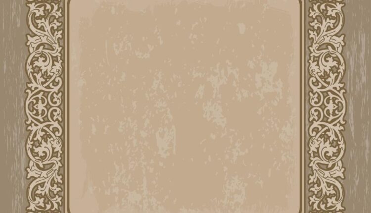 وکتور نقوش اسلیمی قاب و پس زمینه   Frame and Ornament