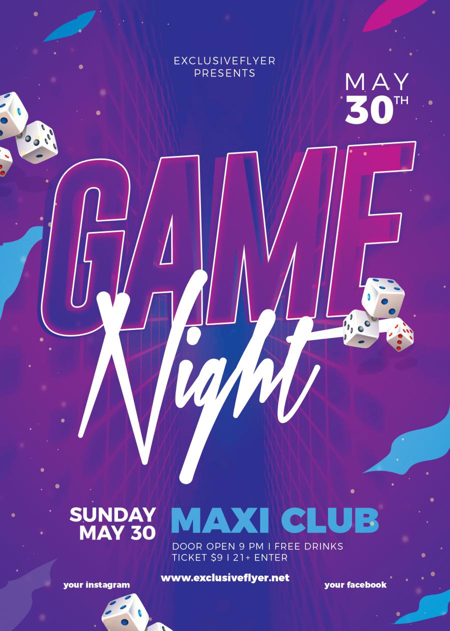 فایل لایه باز تراکت مسابقات بازی فکری Game Party Flyer