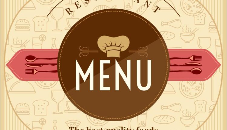 طرح روی جلد منوی رستوران و فست فود   Menu food vector