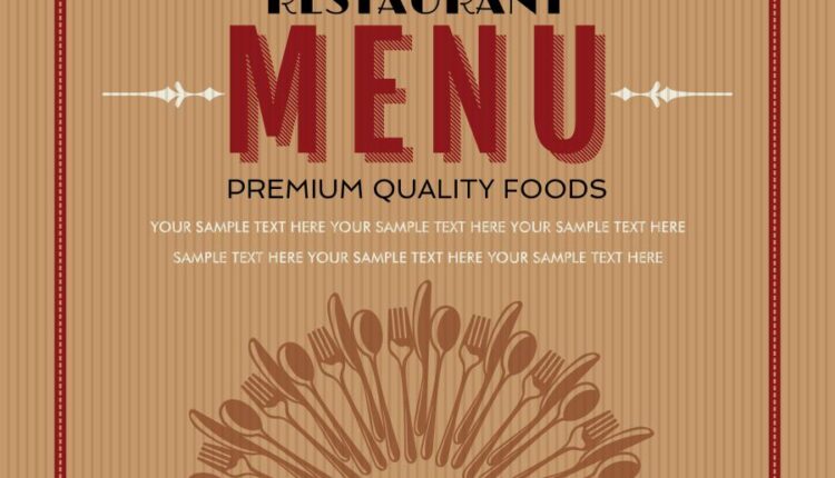 طرح روی جلد منوی رستوران و فست فود   Menu food vector