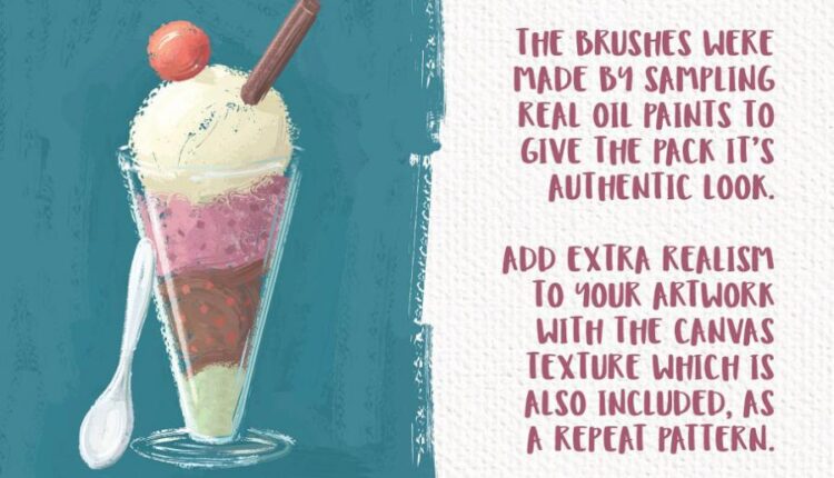 براش تکنیک رنگ و روغن برای ایلوستریتور   Oil Paint Brushes