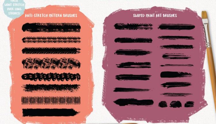 براش تکنیک رنگ و روغن برای ایلوستریتور   Oil Paint Brushes