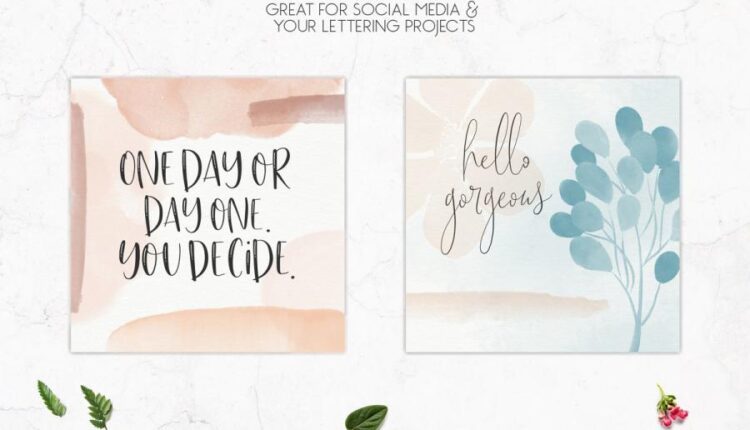 244 براش گل و برگ های آبرنگی   Watercolor Brushes