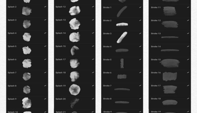 244 براش گل و برگ های آبرنگی   Watercolor Brushes