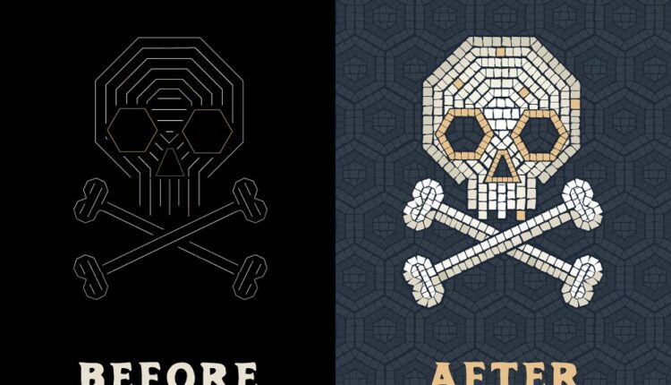 براش موزاییک برای ایلوستریتور   Mosaic Brushes & Patterns