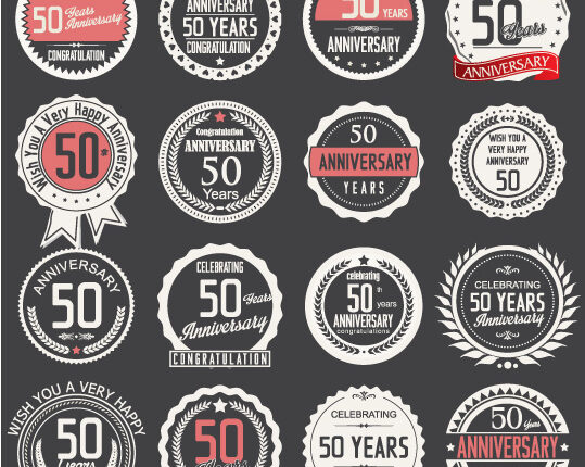 لیبل های متنوع وکتوری دایره ای   Retro labels