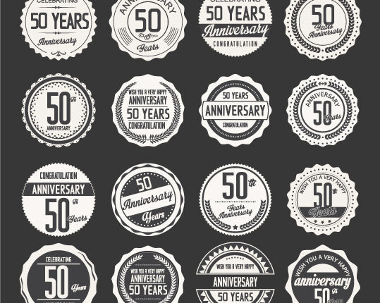 لیبل های متنوع وکتوری دایره ای   Retro labels