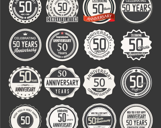 لیبل های متنوع وکتوری دایره ای   Retro labels