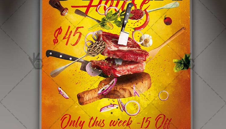 فایل لایه باز پوستر و تراکت فست فود   RESTAURANT FLYER