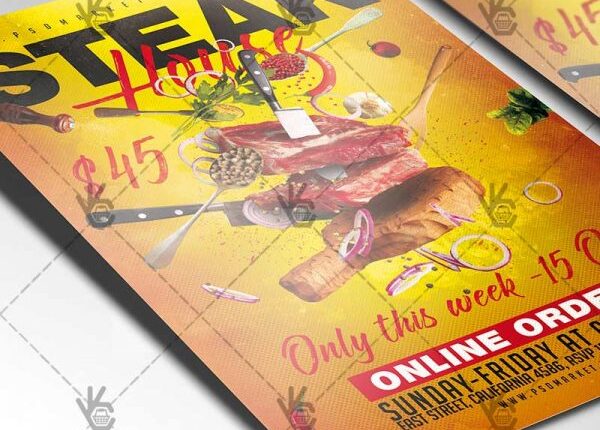 فایل لایه باز پوستر و تراکت فست فود   RESTAURANT FLYER