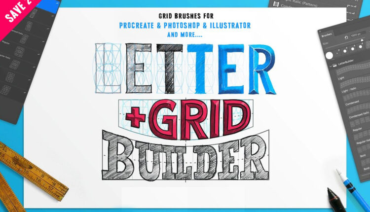 بسته گرافیکی براش و شیپ تایپوگرافی   The Builder Bundle