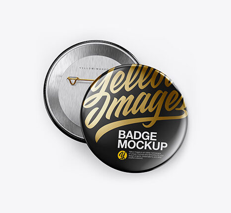 موکاپ جذاب پیکسل   Two Button Pins Mockup