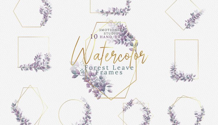 تصاویر png گل ها و گیاهان آبرنگی جنگلی   Watercolor Forest