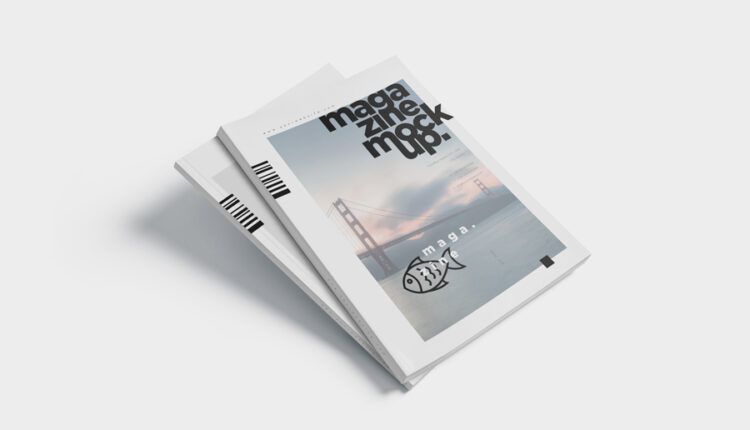 موکاپ مجله باز شده   Magazine Spread Mockups